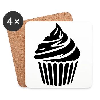 Cupcake Muffin Bakery Baking Gift - Coasters (set of 4) - white - Front