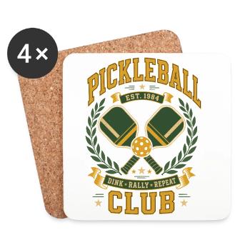 Pickleball Club Vintage - Dessous de verre (lot de 4) - blanc - Devant