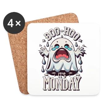C’est lundi Halloween drôle - Dessous de verre (lot de 4) - blanc - Devant