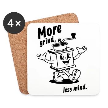 More grind, less mind! - Untersetzer (4er-Set) - Weiß - Vorne
