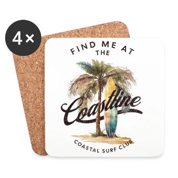 Find me at the coastline - Untersetzer (4er-Set) - Weiß - Vorne