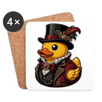 Victorian duck cavalier duck - Coasters (set of 4) - white - Front