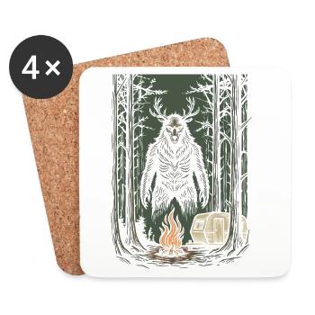 Randonnée - Aventure en plein air - Vous n’êtes pas seul - Dessous de verre (lot de 4) - blanc - Devant