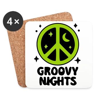 Groovy Peace Zeichen Logo - Untersetzer (4er-Set) - Weiß - Vorne