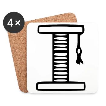 Cat Cat Gift - Coasters (set of 4) - white - Front