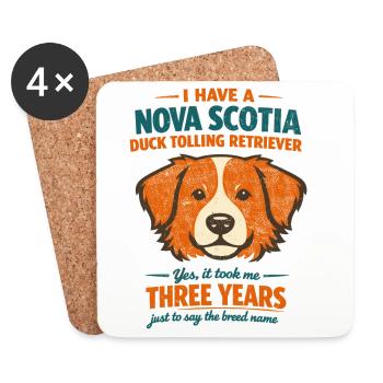 Retro Nova Scotia Duck Tolling Retriever Saying - Coasters (set of 4) - white - Front