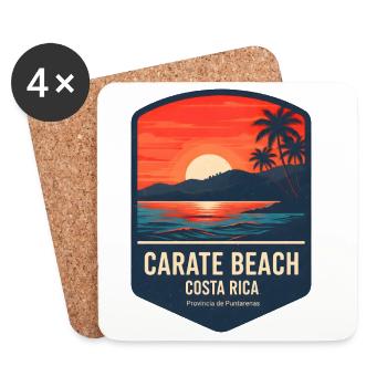 Carate Beach Costa Rica Puntarenas Sonnenuntergang - Untersetzer (4er-Set) - Weiß - Vorne