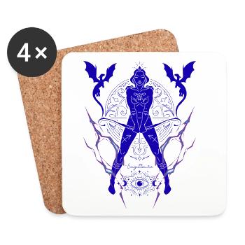 Schütze-Frau – Astrologiegeschenk - Untersetzer (4er-Set) - Weiß - Vorne