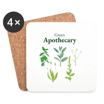 Grüne Apotheke - Untersetzer (4er-Set) - Weiß - Vorne