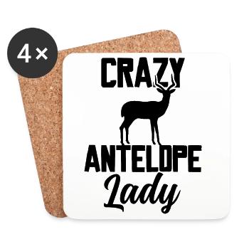 La Dame Antilope Folle - Dessous de verre (lot de 4) - blanc - Devant