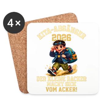 KITA‑Abgänger 2026 Geschenk | Kleiner Racker - Untersetzer (4er-Set) - Weiß - Vorne
