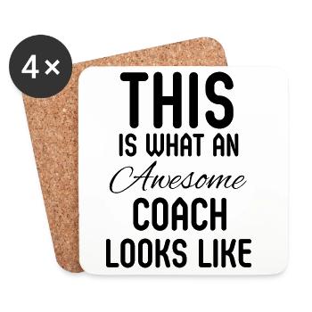 Coach Sports Appreciation Gift - Coasters (set of 4) - white - Front