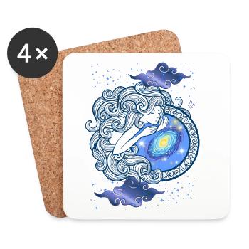 Jungfrau – Astrologiegeschenk - Untersetzer (4er-Set) - Weiß - Vorne