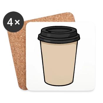 Leeres Takeaway-Kaffeetassen-Aufkleberdesign - Untersetzer (4er-Set) - Weiß - Vorne