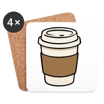 Leeres Takeaway-Kaffeetassen-Aufkleberdesign - Untersetzer (4er-Set) - Weiß - Vorne