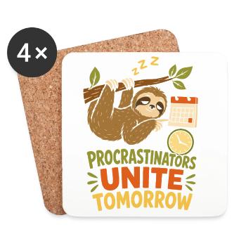 Procrastinators Unite Tomorrow - Coasters (set of 4) - white - Front