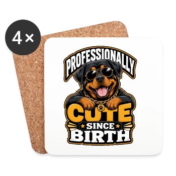 Rottweiler - Coasters (set of 4) - white - Front