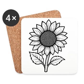 Bohême du tournesol - Dessous de verre (lot de 4) - blanc - Devant