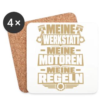 Bester Mechaniker Spruch Werkstatt Chef - Untersetzer (4er-Set) - Weiß - Vorne