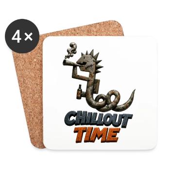 Chillout Time Snake Punk - Dessous de verre (lot de 4) - blanc - Devant