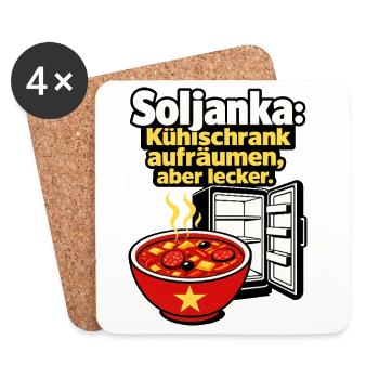 Soljanka DDR Nostalgie Kuehlschrank aufraeumen Wit - Coasters (set of 4) - white - Front