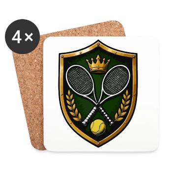 Blason de tennis - Dessous de verre (lot de 4) - blanc - Devant