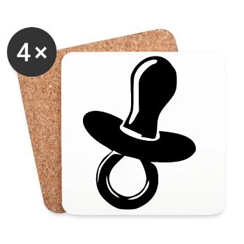 Baby Birth Gift - Coasters (set of 4) - white - Front