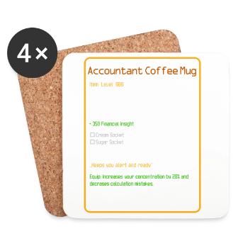 Accountant Coffee Mug Level 666 - Coasters (set of 4) - white - Front