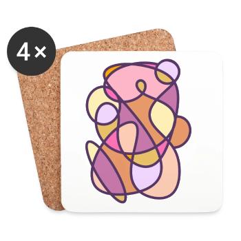Modern abstract design - Coasters (set of 4) - white - Front