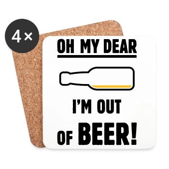 Oh mon cher – je n’ai plus de bière ! (Ale Lager / POS 2C) - Dessous de verre (lot de 4) - blanc - Devant