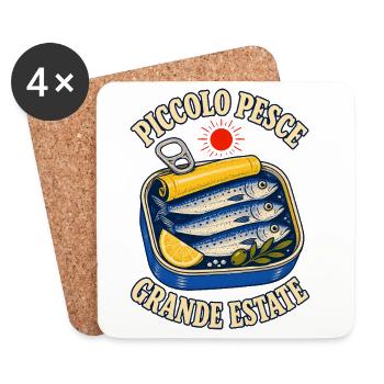 Sardinen Retro - Piccolo Pesce Grande Estate - Untersetzer (4er-Set) - Weiß - Vorne