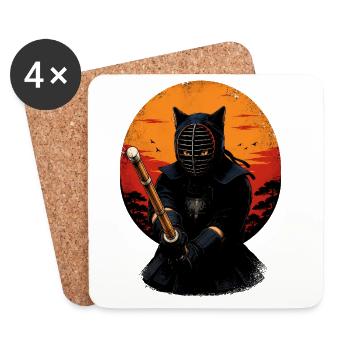 SPORTS-KENDO Karate Judo Akido Martial Arts Kendo - Coasters (set of 4) - white - Front