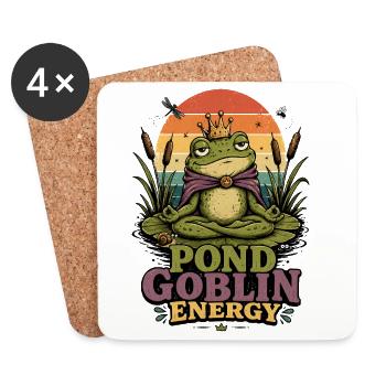 Yoga Frog Meditation Yoga Frog Pilates Frog - Coasters (set of 4) - white - Front