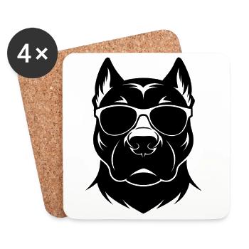 Lunettes de soleil Pitbull - Dessous de verre (lot de 4) - blanc - Devant