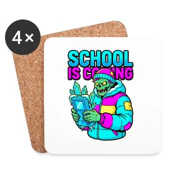 School Is Coming Winter '95 Handheld Gamer Zombie - Coasters (set of 4) - white - Front