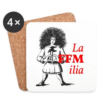 La FFMilia – Struwwelpeter Frankfurt - Untersetzer (4er-Set) - Weiß - Vorne