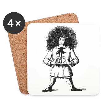 Struwwelpeter with a heart - Coasters (set of 4) - white - Front