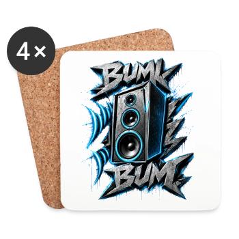 Bass Boom Graffiti Speaker - Coasters (set of 4) - white - Front