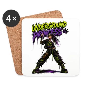 Underground Princess Neon Punk - Coasters (set of 4) - white - Front