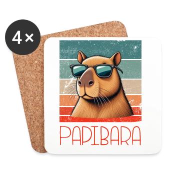Papibara Daddy Funny - Coasters (set of 4) - white - Front