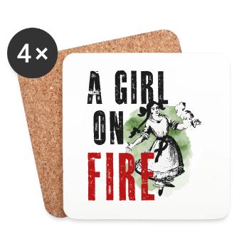 Paulinchen - A Girl On Fire - - Coasters (set of 4) - white - Front