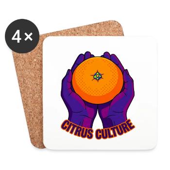 Pop Art Citrus Culture Orange - Coasters (set of 4) - white - Front