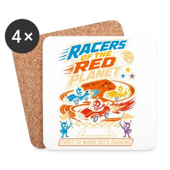 Mars Racing Alien Racer - Dessous de verre (lot de 4) - blanc - Devant