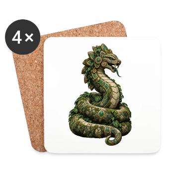 Jade Drachen mit Lianen - Untersetzer (4er-Set) - Weiß - Vorne