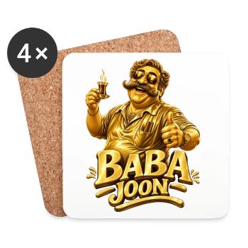 Baba Joon Papa Tee Gold - Untersetzer (4er-Set) - Weiß - Vorne