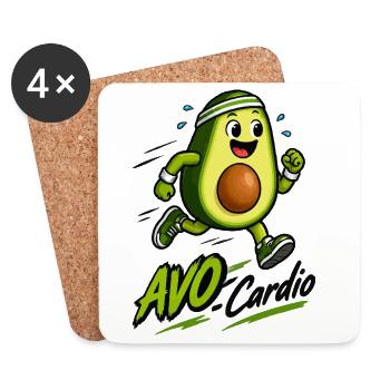 Avocado Fitnessläufer - Untersetzer (4er-Set) - Weiß - Vorne