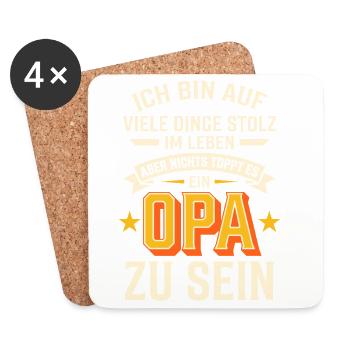 Stolzer Opa - Nichts toppt es ein Opa zu sein - Untersetzer (4er-Set) - Weiß - Vorne