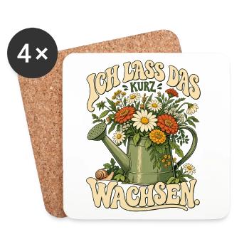 Garten – Ich lass das kurz wachsen - Untersetzer (4er-Set) - Weiß - Vorne