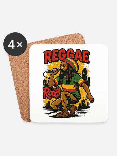 Reggae - Untersetzer (4er-Set) - Weiß