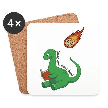Nur noch ein Buch Dinosaurier - Untersetzer (4er-Set) - Weiß - Vorne